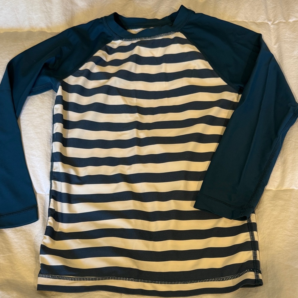 Tea Collection Blue and White Striped Swim Top